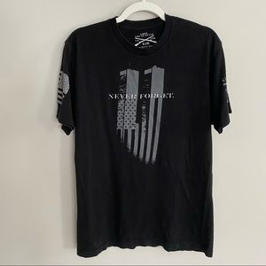 Grunt Style 911 Never Forget Black Shirt Size Large Short Sleeves